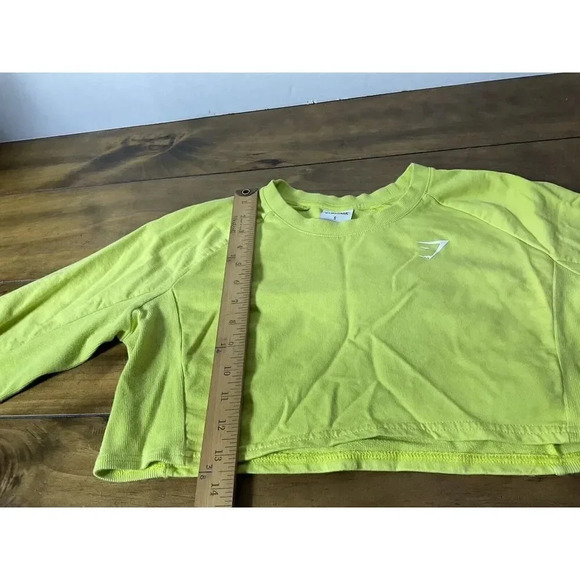 Gymshark Training Cropped Long Sleeve Top Neon Yellow Size Small - Picture 5 of 7